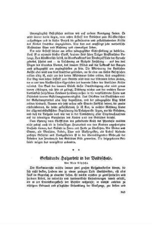 Gestaltende Holzarbeit in der Volksschule