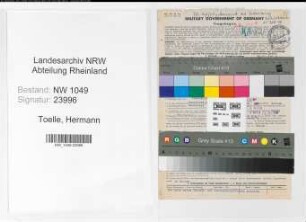 Entnazifizierung Hermann Toelle , geb. 04.07.1896 (Schriftsteller)