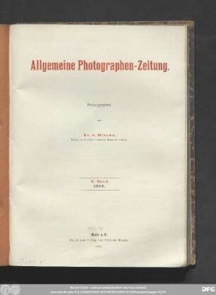 [Allgemeine Photographen-Zeitung]
