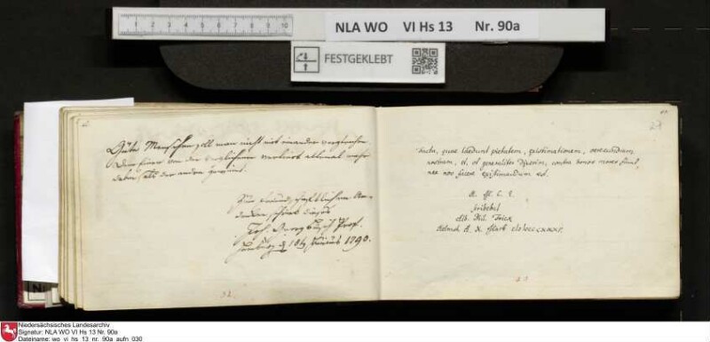 Stammbuch des Ernst Philipp Ludwig Zellmann (1763-1795) aus
                           Braunschweig