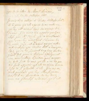 Copie de la lettre de Mons. Arnaud du 17. Octobre 1685.