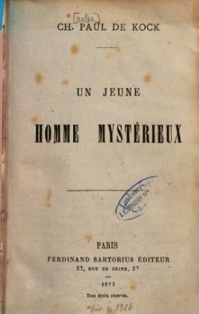 Un jeune homme mystérieux