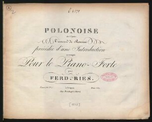 Polonoise de l'Opèra: Tancred de Rossini précédée d'une Introduction ; arrangée Pour le Piano-Forte ; Oeuv. 104. No. 1.