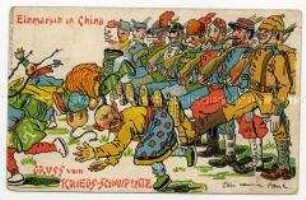 Postkarte zum Einmarsch in China