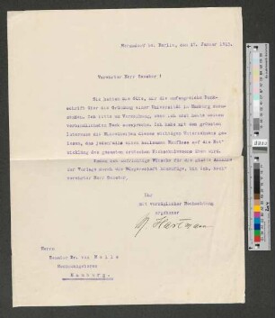 Brief an Werner von Melle