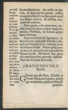 Oratio Iesu Filii Syrach.