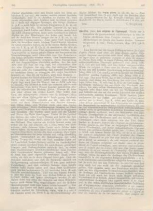 206-210 [Rezension] Réville, Jean, Les origines de l’épiscopat. Etude sur la formation du gouvernement ecclésiastique au sein de l’église chrétienne dans l’empire romain