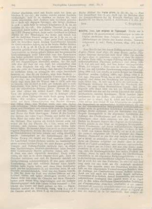 206-210 [Rezension] Réville, Jean, Les origines de l’épiscopat. Etude sur la formation du gouvernement ecclésiastique au sein de l’église chrétienne dans l’empire romain