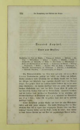 Neuntes Kapitel. Land und Wasser