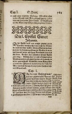 Die I. Epistel Sanct Johannis.