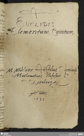 [Faszikel 1, Text 3:] Euclidis elementum quintum.