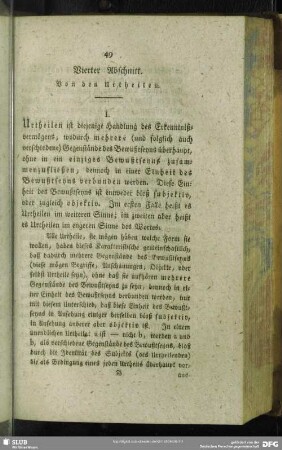 Vierter Abschnitt. Von den Urtheilen