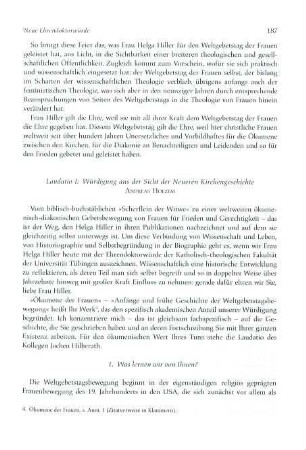 187-191 Würdigung aus Sicht der Neueren Kirchengeschichte