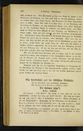 ¬Ein¬ Lehrbeispiel aus der biblischen Geschichte : in der Unterklasse einer dreiklassigen Volksschule