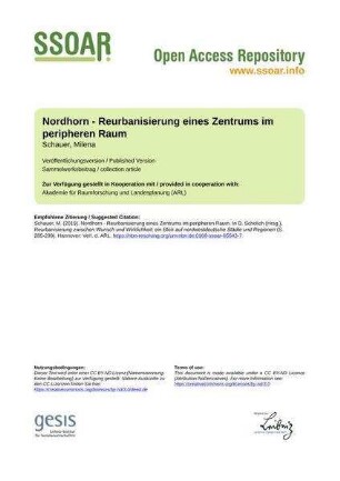Nordhorn - Reurbanisierung eines Zentrums im peripheren Raum