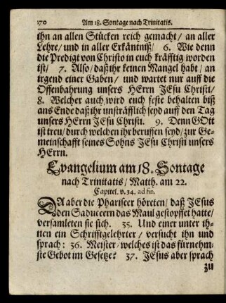 Evangelium am 18. Sontage nach Trinitatis/ ...