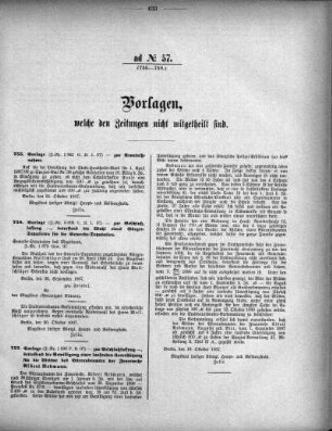 Anlage: ad No.57 (755-759), Vorlagen, welche den Zeitungen nicht mitgeteilt sind