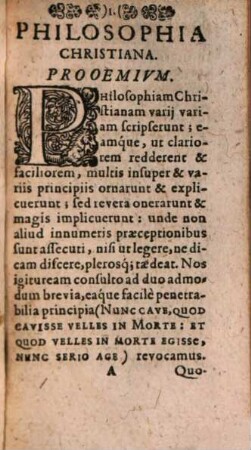 Philosophia Christiana ad beate vivendum et moriendum