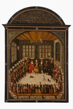 Ratssitzung des Grafen Eberhard des Milden von Württemberg (reg. 1392-1417), Stuttgart, um 1580