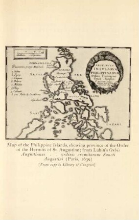 Map of the Philippine Islands, showing province of the Order of the Hermits of St. Augustine ...
