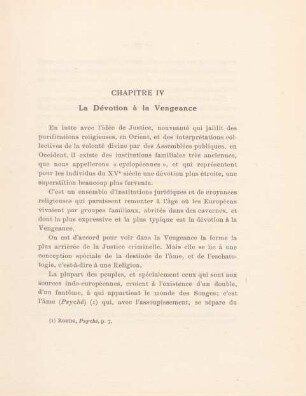 Chapitre IV. La Dévotion à la Vengeance
