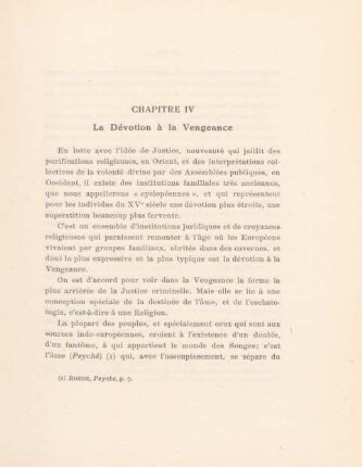 Chapitre IV. La Dévotion à la Vengeance