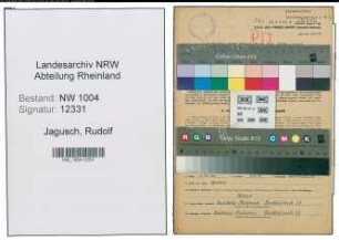Entnazifizierung Rudolf Jagusch , geb. 25.10.1900 (Postschaffner)