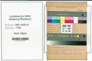 Entnazifizierung Maria Hoof , geb. 01.08.1903 ()