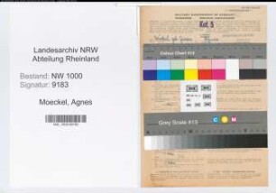 Entnazifizierung Agnes Moeckel, geb. 17.12.1909 (Bibliothekarin)