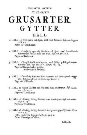 III. Classen. Gursarter