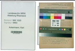 Entnazifizierung Karl Ackermann , geb. 08.10.1903 (Vertreter)