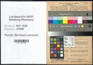 Entnazifizierung Bernhard Leonhard Perzyk , geb. 11.03.1920 (Glasmacher)