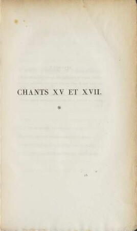 Chants XV Et XVII.