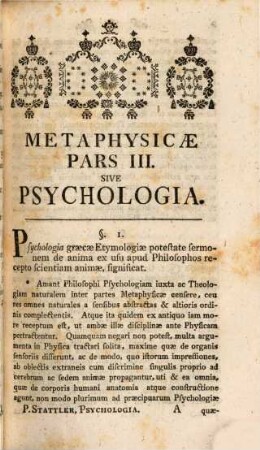 Philosophia Methodo Scientiis Propria Explanata, Pars IV.. Psychologia