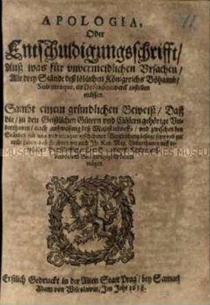 Schreiben der Böhmischen Stände zum Ständeaufstand in Böhmen und zur Religionsfreiheit der Leibeigenen von geistlichen Gütern und Klöstern