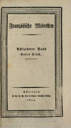 Französische Miscellen. 18. 1806
