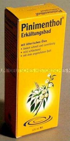 Schachtel "Pinimenthol Erkältungsbad", leer