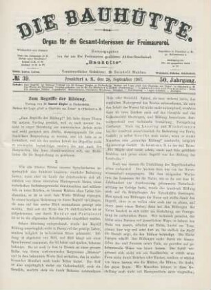 No. 39. Frankfurt a. M., den 28. September 1907. 50. Jahrgang.