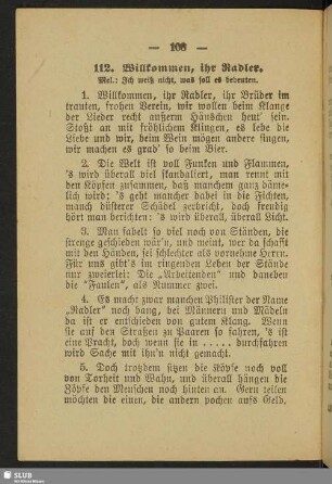 112. Willkommen, ihr Radler