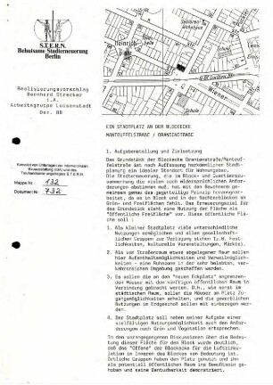 Arbeitspapier: Stadtplatz an der Blockecke Manteuffelstraße/Oranienstraße