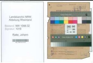 Entnazifizierung Johann Ratte , geb. 14.08.1903 (Beamter)