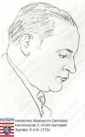 Gedult von Jungenfeld, Arnold Freiherr v. (* 1886) / Porträt, linkes Profil-Brustbild