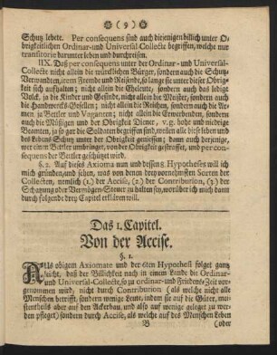 Das 1. Capitel. Von der Accise