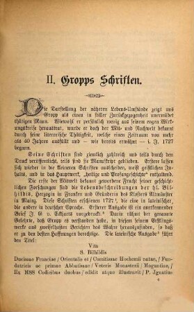 Der fränkische Geschichtschreiber P. Ignaz Gropp O.S.B. aus Kissingen, 2. Gropps Schriften