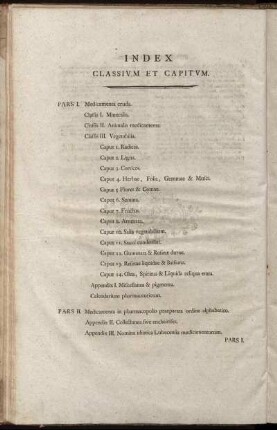 Index Classium Et Capitum.