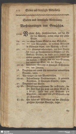 Sieben und dreyßigste Abtheilung. Versteinerungen von Gewächsen