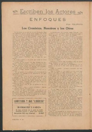 Escriben los Actores : Enfoques por Telefoto
