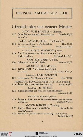 Gemälde alter und neuerer Meister (Nr. 117 - 282)