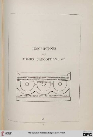 Inscriptions from tombs, sarcophagi, &c.
