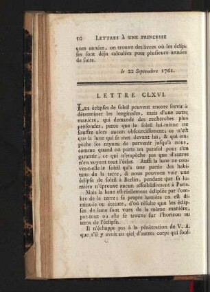 Lettre CLXVI-CLXX